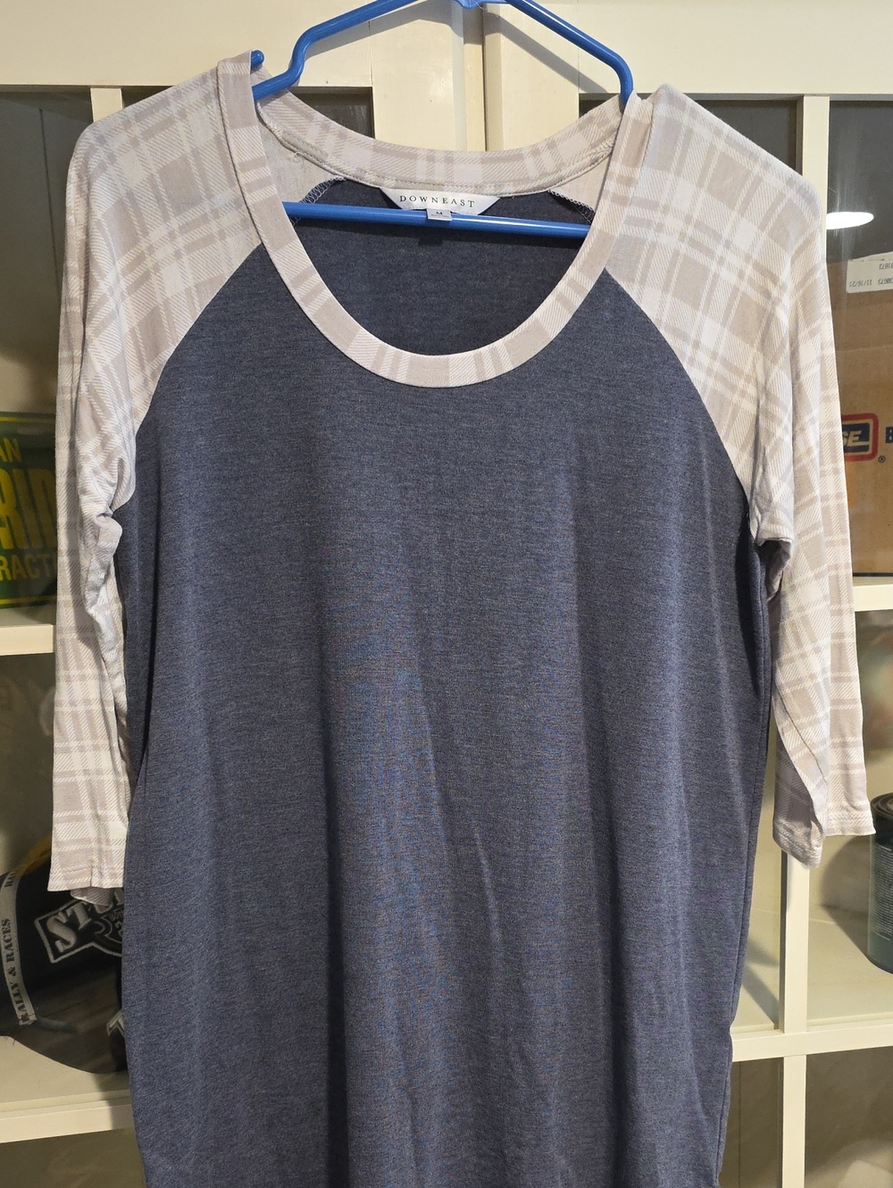 3/4 Sleeve Plaid Shirt